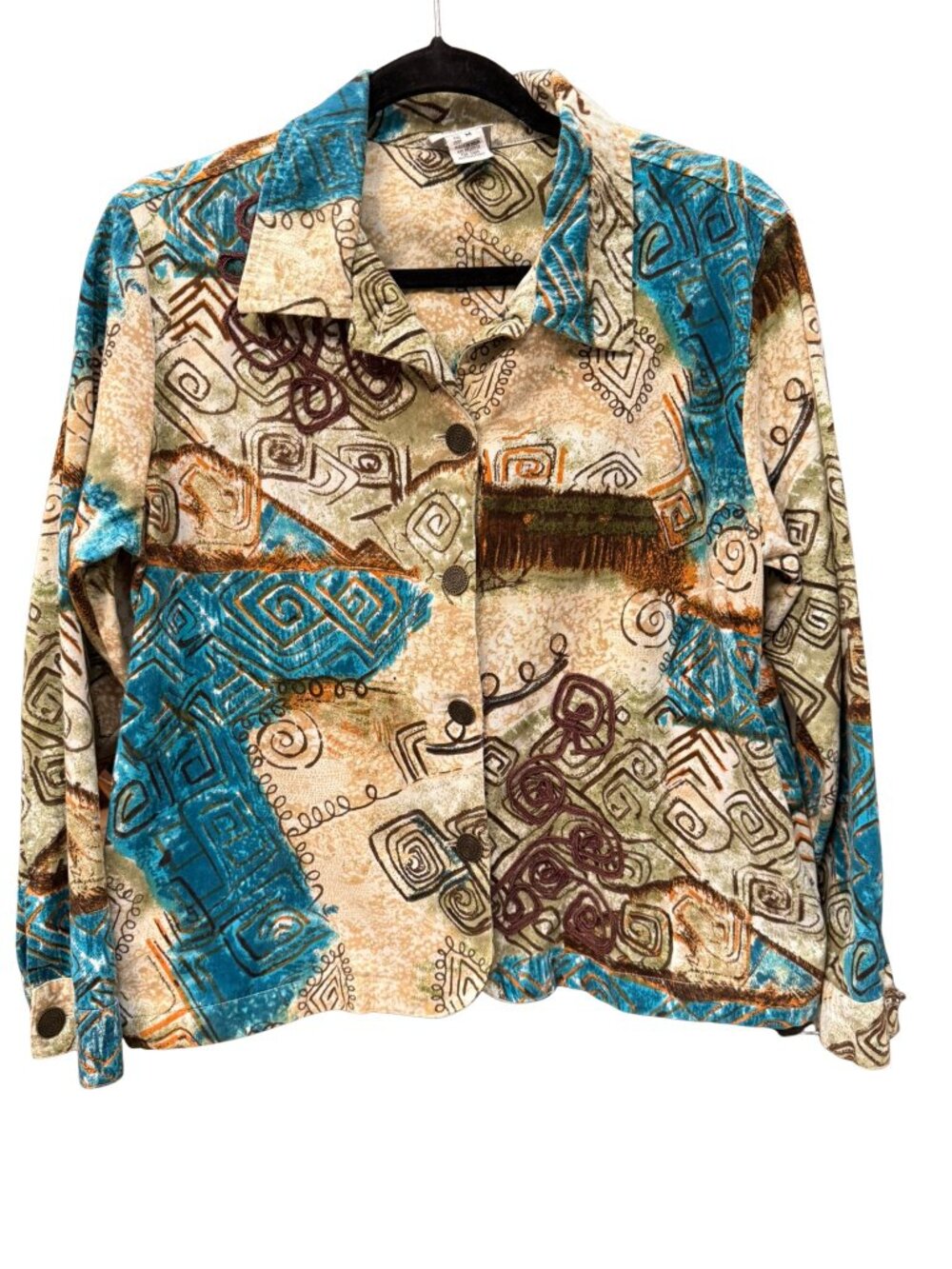 Graff by UM Company Abstract Print Cotton Jacket M Embroidered Soutache Artwear